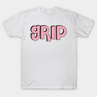 Film Crew On Set - Grip - Pink Text - Front T-Shirt